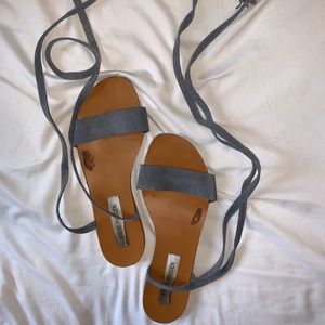 Gently worn, pre-loved tie up Steve Madden sandals